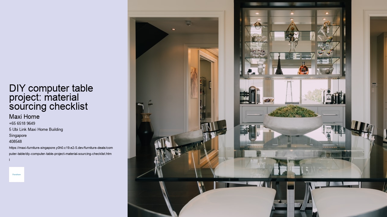 DIY computer table project: material sourcing checklist