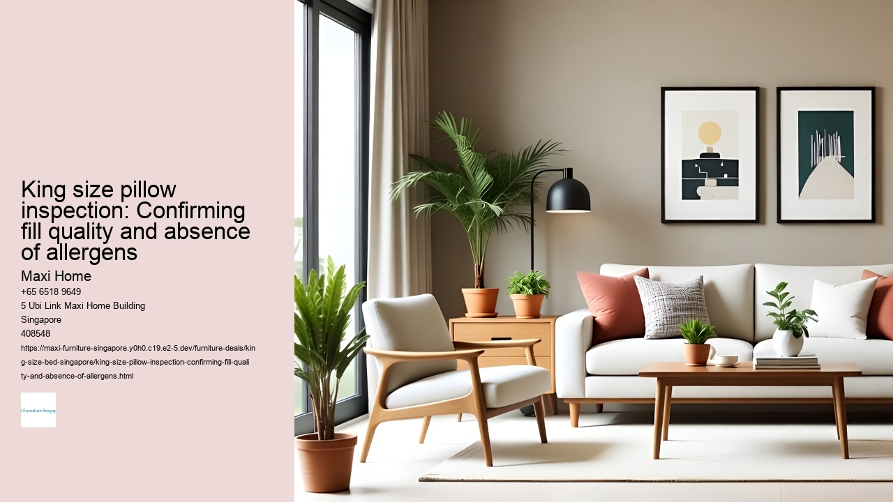 King size pillow inspection: Confirming fill quality and absence of allergens